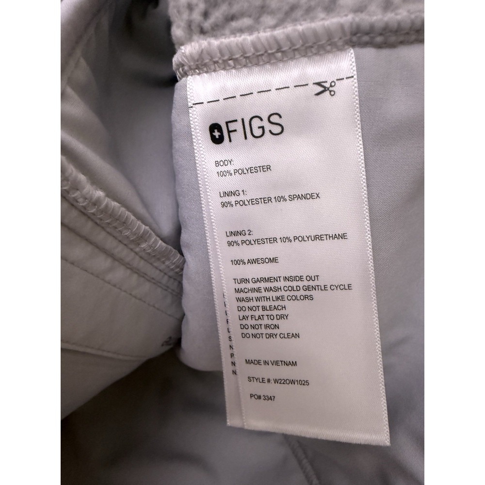 NWT FIGS Scrub Full Zip Jacket Gray On Shift Sweater Knit Women's XS - Picture 5 of 6